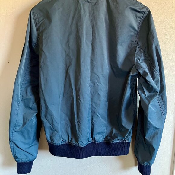 Wallace and Barnes Blue Nylon Aviator Bomber Jacket Size ~ XS - Picture 2 of 8